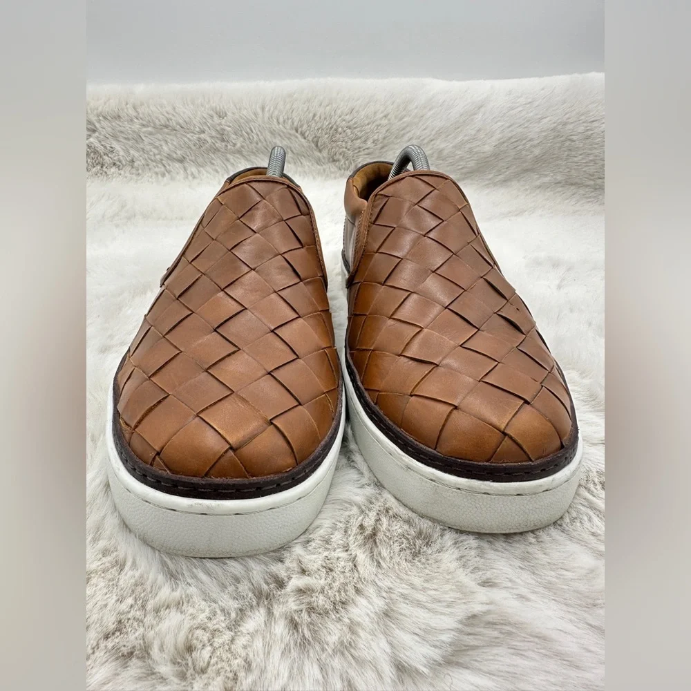 Allen Edmonds Mens Alpha Woven Lugg Brown Leather‎ White Sole Shoe Size 9